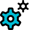 Cogs used for setting and mantinance in computer operating system icon