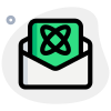 Sending information regarding nuclear power in the mail icon