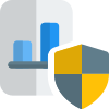 Bar chart file protected with anti-virus software icon