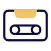 Cassette tape with less quantity of data storage icon