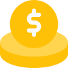 Dollar coin funds isolated on a white background icon