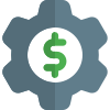 Money application management setting cog wheel logotype icon