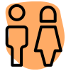 Male and female bathroom stickman signal logotype icon