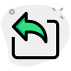 Mail reply arrow for email and messages icon