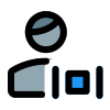 Multitasking with company operation portal logotype layout icon