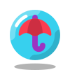 paraguas en círculo icon