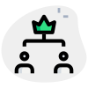 Top management manager under crown badge logotype icon