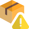 Hazard warning sign of a delivery item with no shipping zone icon