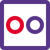 Two circular rings logo of image hosting web portal, flickr icon