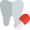 analgésico-externo-cápsula-para-superar-el-dolor-de-muelas-diseño-odontología-sombra-tal-revivo icon