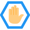 Hand gesture for stop or blocked layout icon