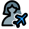 User with a flight logotype as an indication of a vacation mode icon