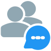 Multiple user chat messenger application function layout icon