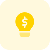 Money idea with a dollar sign on lighting bulb icon