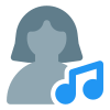 Music shared on a web messenger by single user icon