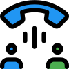 Phone call conversation between two businessmen layout icon