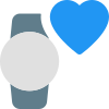 Heart rate sensor on smartwatch isolated on white background icon