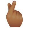 main-avec-index-et-pouce-croisés-moyen-peau-foncée-emoji icon
