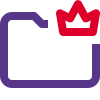 Crown logotype on system folder isolated on a white background icon