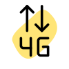 Fourth generation phone and internet connectivity logotype icon