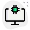 Computer with a CPU processor isolated on a white background icon