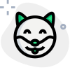 Happy smiling dog face with eyes closed emoji icon