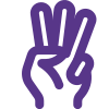 Three fingers hand gesture with front of the hand icon
