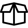 Open box for storage facility container layout icon