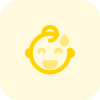 Grinning with sweat drop on face baby icon