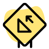 High slope road ahead for the road signal icon