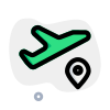 Destination covered through air travel of planned route location icon