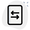 Data transfer file with arrows in opposite direction icon