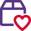 Favorite shipping address with a heart logotype icon