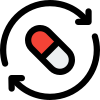 Medication reminder with a a recurring loop arrow icon