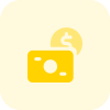 Money coin and banknote currency isolated on a white background icon