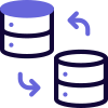 Server file hosting and transfer across database network icon