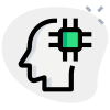 Brain power processing CPU isolated on a white background icon