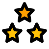 Three star ratings for above average performance icon