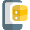 Server access on portable mobile database layout icon