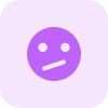 Emoticon with confused facial expression shared online icon