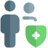 Web chatting messenger with encryption technology shield layout icon