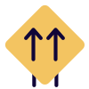 Front Lane direction with multiple arrows layout icon