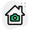 House under security with CCTV cameras isolated on a white background icon