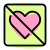 Heart crossed, love and romance concept for broken hearts icon