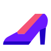 Vista diagonal do sapato feminino icon