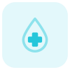 Blood bank with droplet and plus logotype layout icon