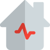 Fluctuating line chart of a real estate business icon