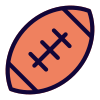 American football oval shape ball layout indication icon