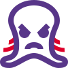 Angry face pictorial representation octopus emoji for chat icon
