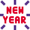 New year celebration logotype for greeting to share icon